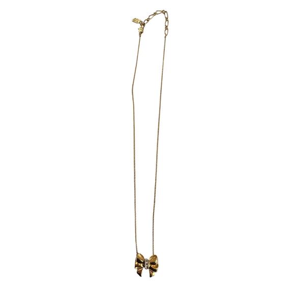 Yves Saint Laurent Gold and Rhinestone Bow Necklace - Picture 6 of 14